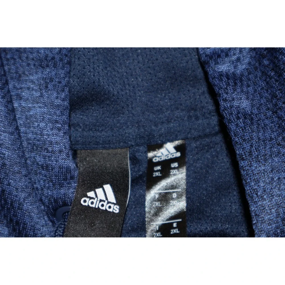 Adidas Hoodie Men 2XL XXL Blue Logo Pullover Long Sleeve Gym Workout